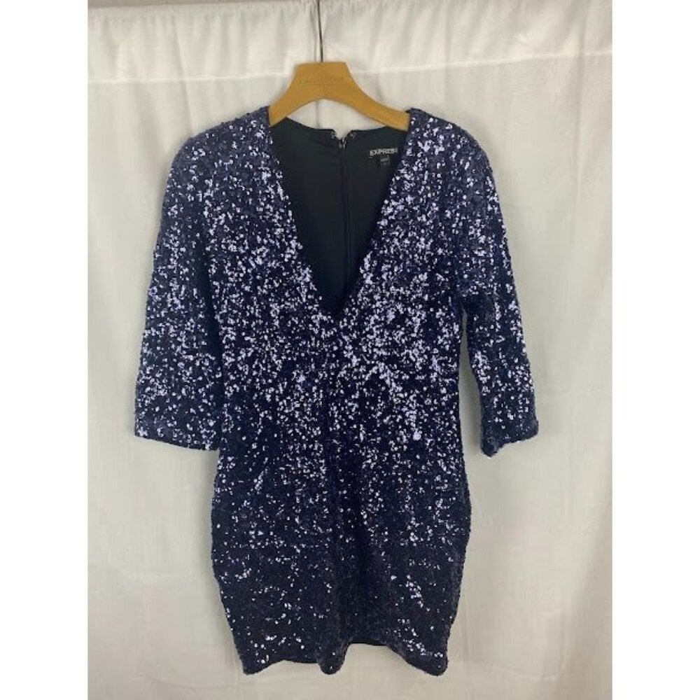 Express Blue Sequin  Formal Dress‎ Women's 10.